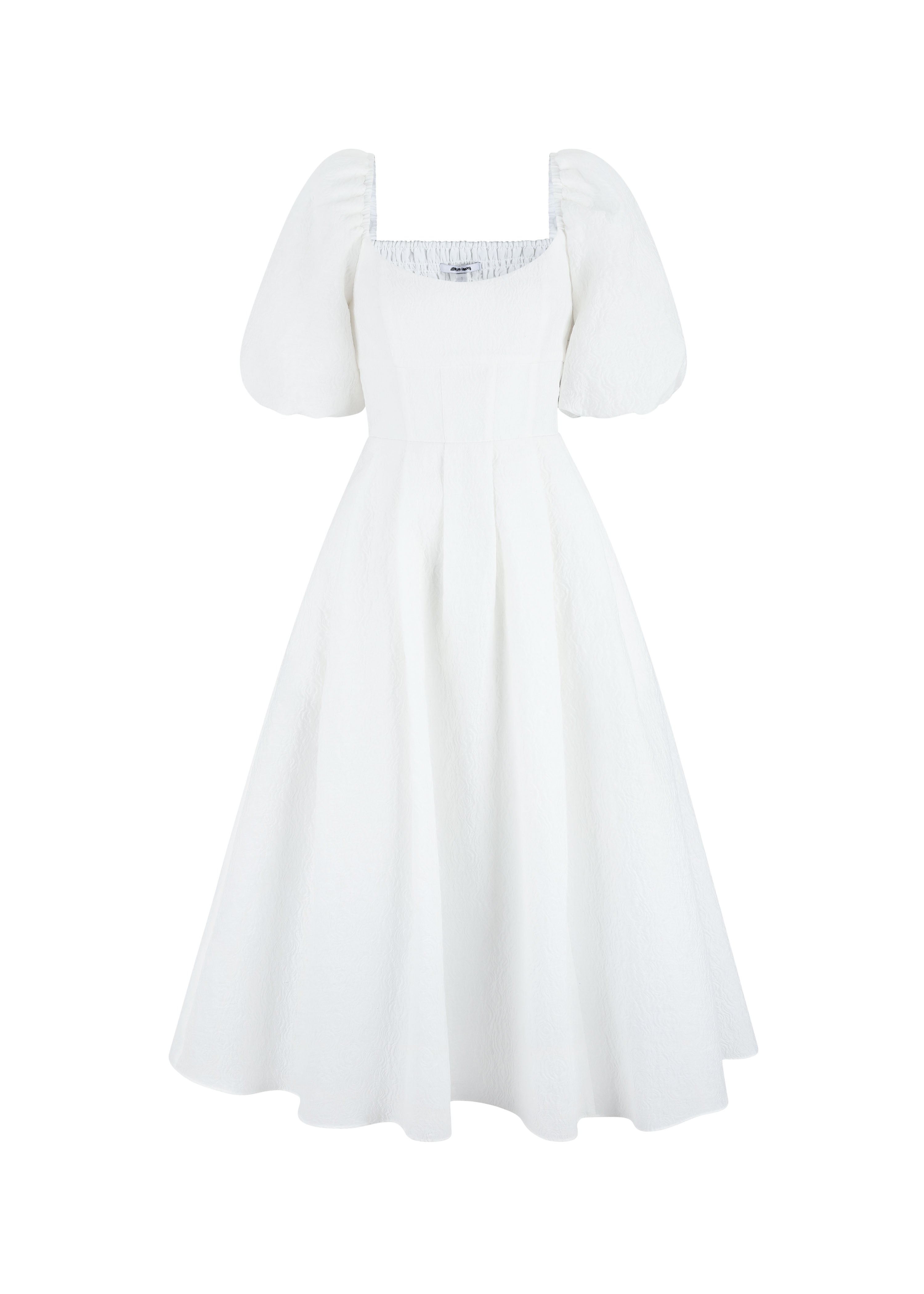 maison amory maiden short sleeve jacquard midi dress The Maiden Dress | Vintage Feminine Dresses