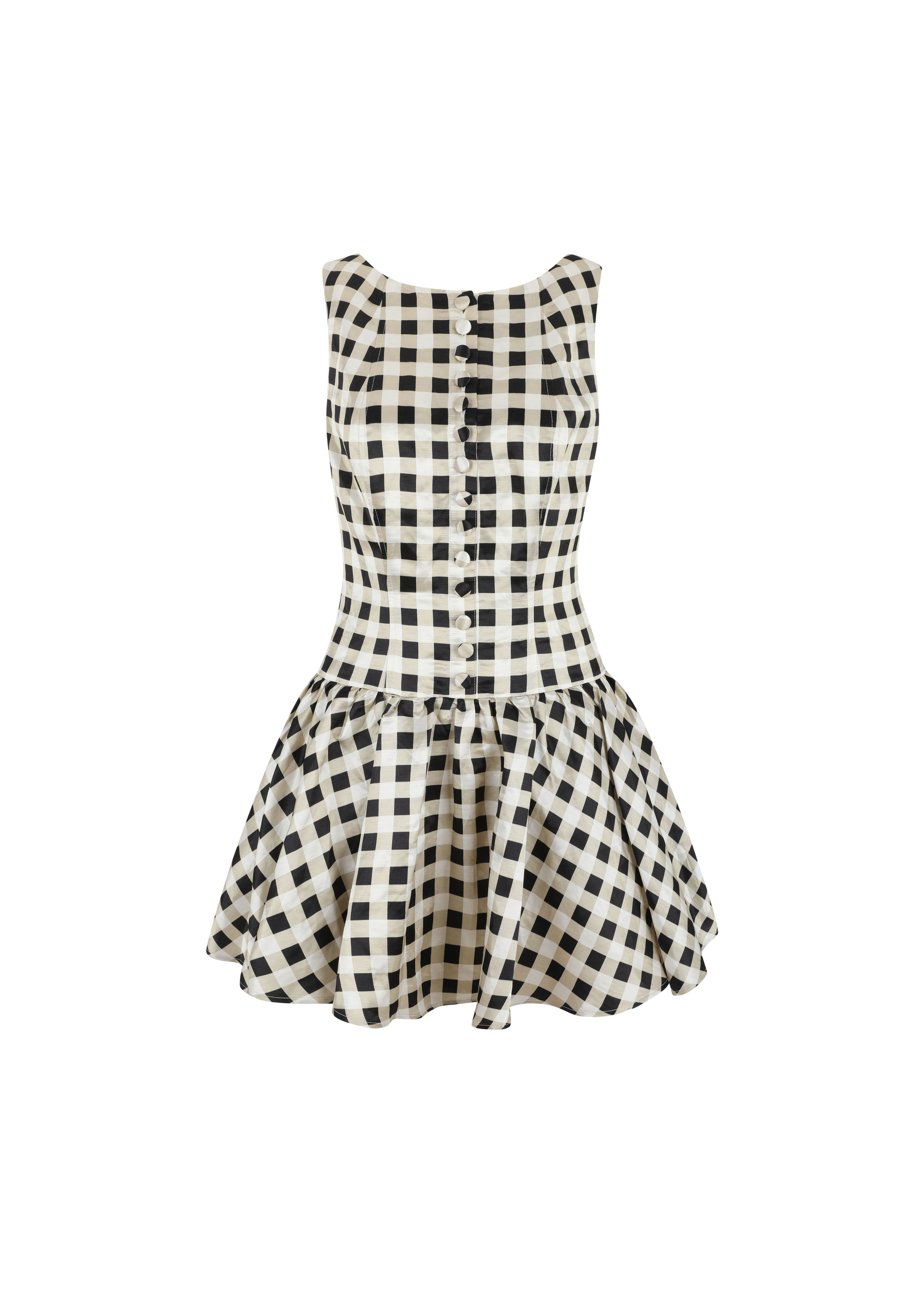 The Dhalia Dress in Black & Cream Gingham | Maison Amory 2X The Dhalia Dress in Black & Cream Gingham | Maison Amory 2X