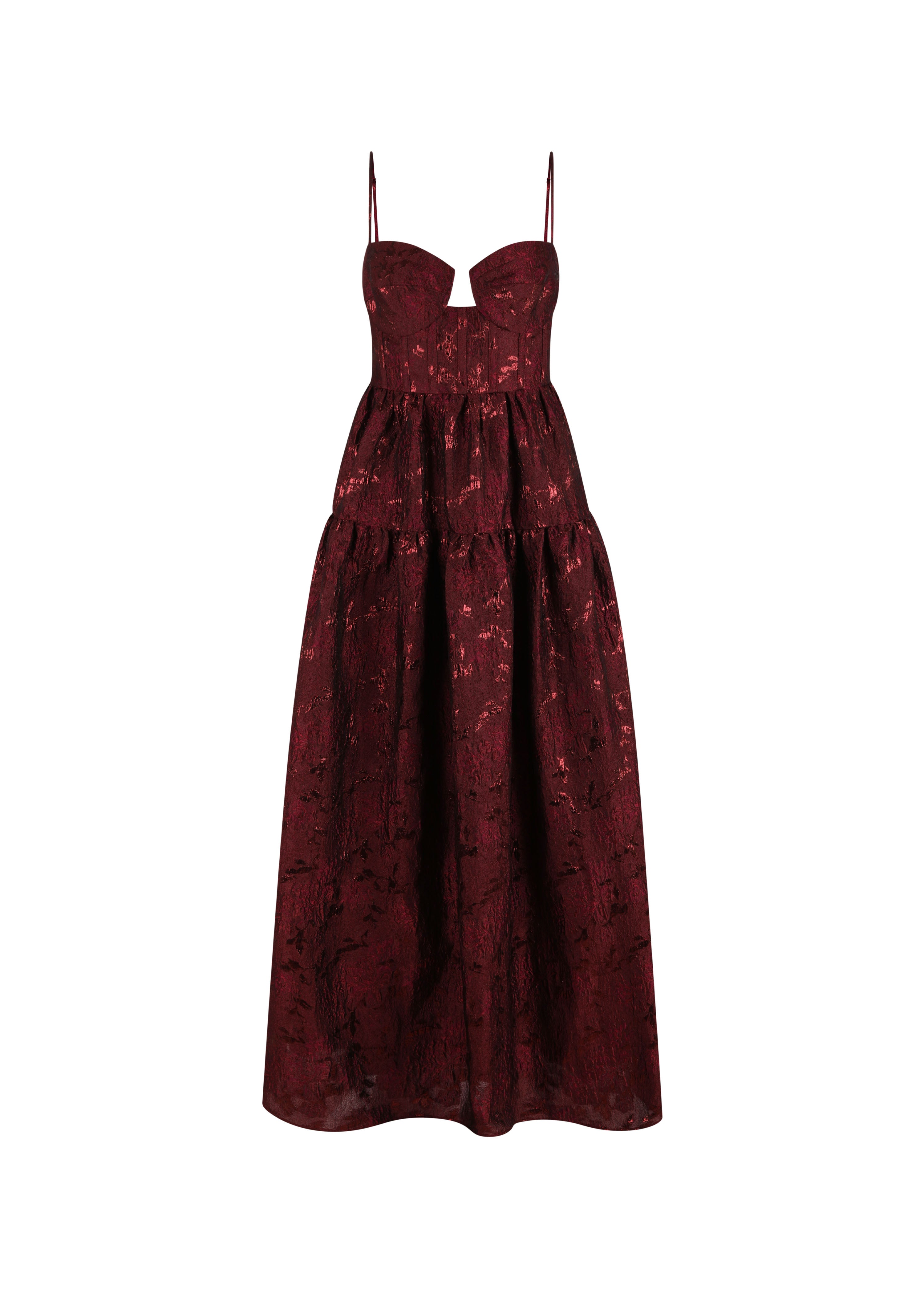 fitted lace wedding dress Sndys Women's Jemima Halter Neck Maxi Dress - Red - Size M main image 1