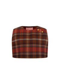 The Tartan Autumn Rasperry Mini Cape