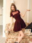 The Red Wine Velvet Bubble Dress