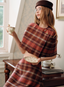 The Tartan Autumn Rasperry Mini Cape
