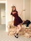 The Red Wine Velvet Bubble Dress