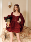 The Red Wine Satin and Lace Mini Dress