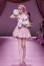 The Off-Shoulder Bubble Dress in Rosy and Pink Rose