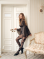 The Victorian Long Sleeve Chiffon Top in Brown and Gray