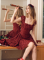 The Ancora Red Lace Mini Dress