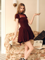 The Red Wine Velvet Bubble Dress