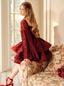 The Red Wine Satin and Lace Mini Dress