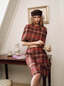 The Tartan Autumn Rasperry Mini Cape