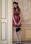 The Tulip Mini Dress in Burgundy