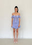 The Clouded Iris Mini Dress in Baby Lavender