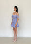 The Clouded Iris Mini Dress in Baby Lavender