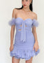 The Clouded Iris Mini Dress in Baby Lavender