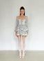 The Layered Wavy Mini Dress in Peony Story