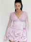 The Lavender Puff Cloud Mini Dress in Light Lilac