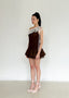 The Canelé Carame Mini Dress in Chocolate Plum