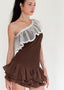 The Canelé Carame Mini Dress in Chocolate Plum
