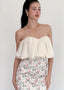 The Strapless Dress in Vintage Cream Flower