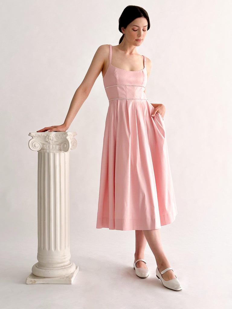 La Poem Dress -Cream Pink