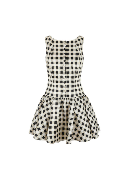 blue dress for baby girl Christie Black and Cream Scoop-Neck Midi Dress With Volume Skirt – Club L  London