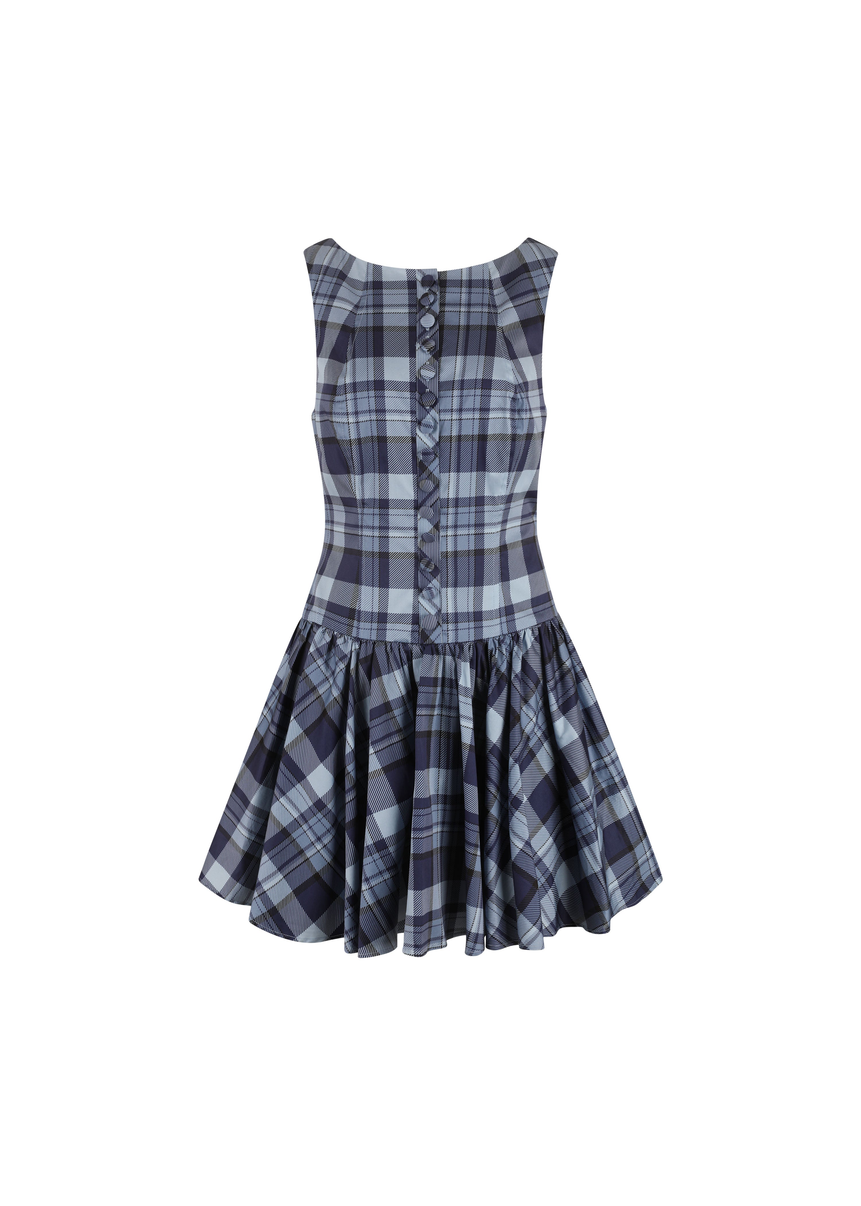 Plaid Blue Dhalia Mini Dress