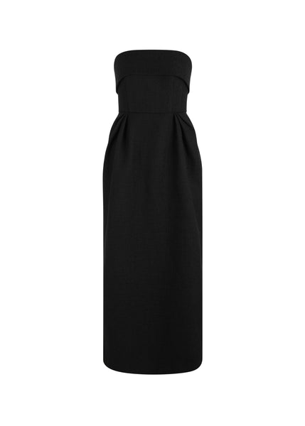 portofino maxi dress The Portofino Maxi – Black Strapless Dress