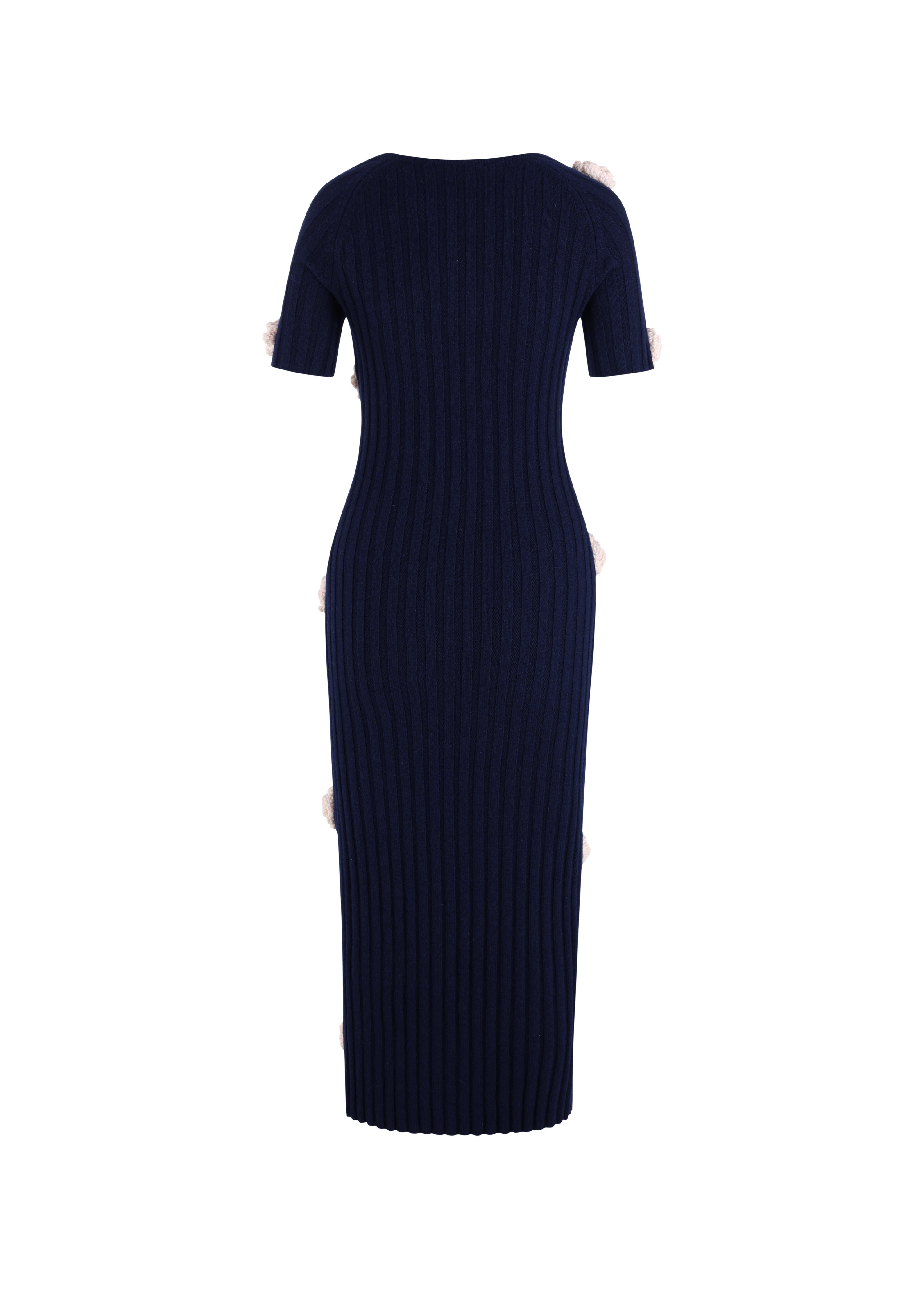 black knitted dress midi Vila ribbed knit long sleeve midi dress in black