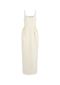 The Tulip Dress in Cream Jacquard
