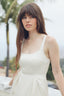 The Laced Up Tulip Dress in Vanilla