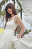 The Laced Up Tulip Dress in Vanilla