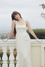 The Laced Up Tulip Dress in Vanilla