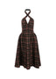 The Celesta Midi in Black Plaid Print