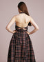 The Celesta Midi in Black Plaid Print