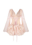 The Chiffon Puff Cloud Mini Dress in Blush Pink