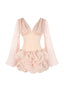 The Chiffon Puff Cloud Mini Dress in Blush Pink