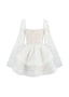 The Wavy Mini Dress in White Lace