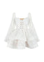 The Wavy Mini Dress in White Lace