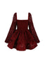 The Red Wine Satin and Lace Mini Dress