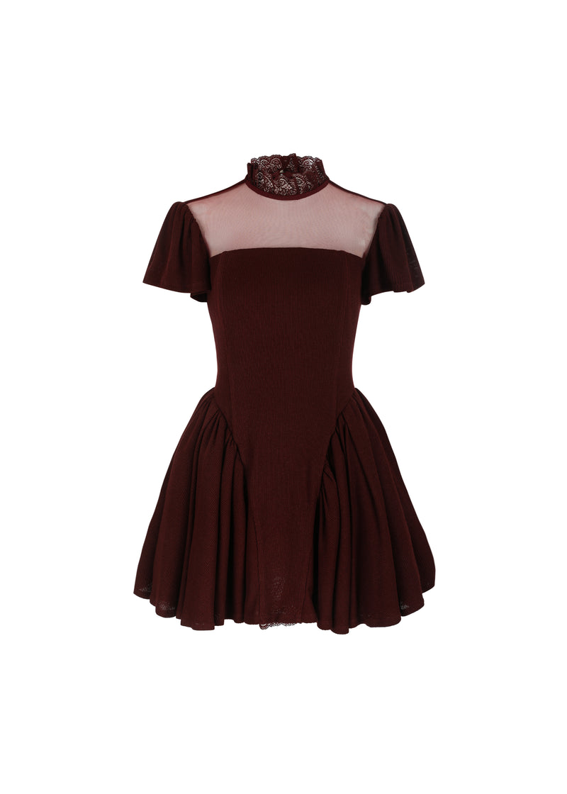 The Red Wine Velvet Bubble Dress