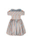 The Off-Shoulder Bubble Dress in Rosy and Blue Rose