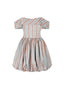 The Off-Shoulder Bubble Dress in Rosy and Blue Rose