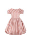 The Off-Shoulder Bubble Dress in Rosy and Pink Rose
