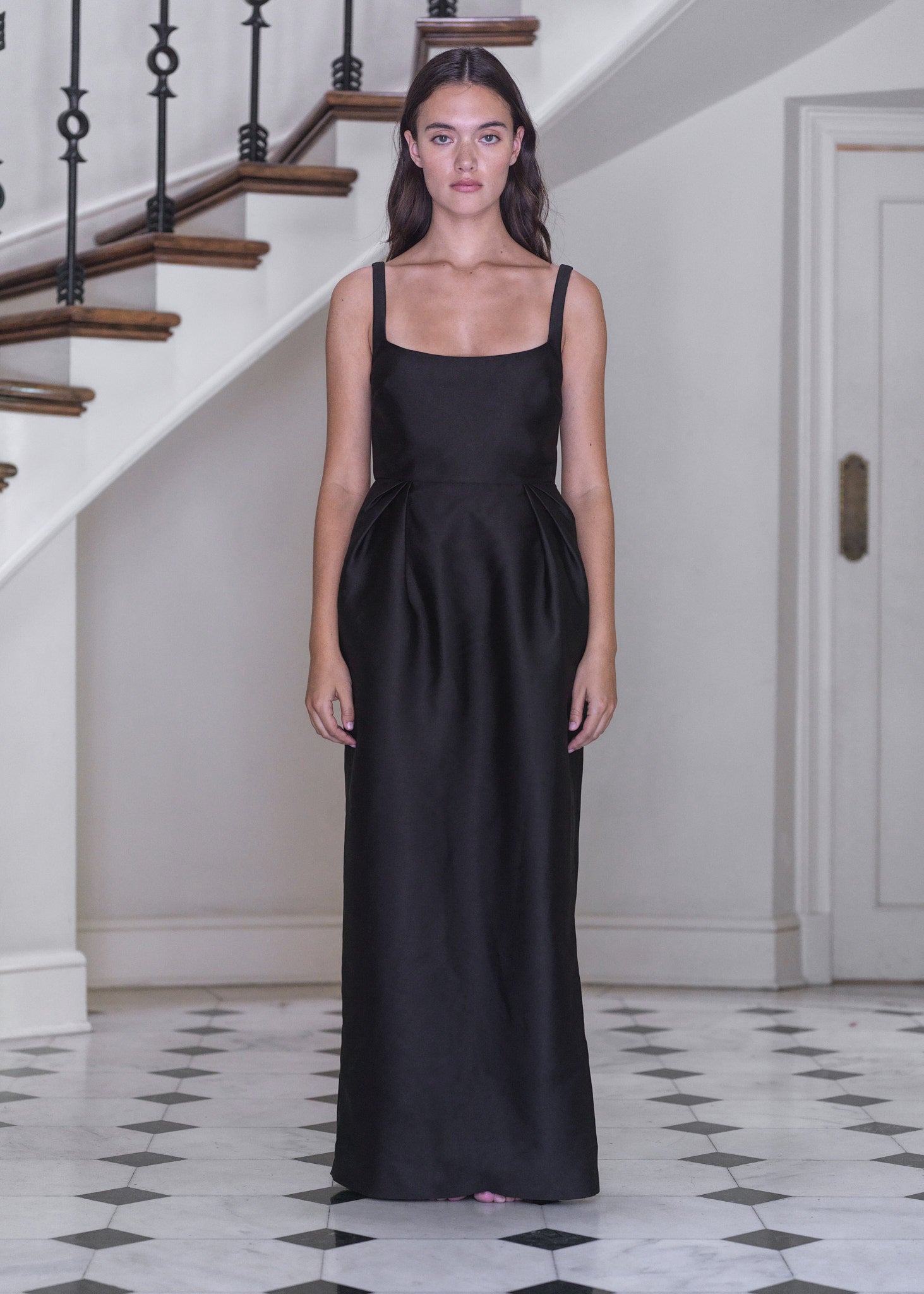Black Semi-Formal Elegant Maxi Dress - The Tulip Dress