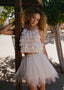 The Lace Halter Crop Top in Cream