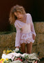 The Chiffon Puff Cloud Mini Dress in Blush Pink