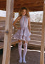 The Backless Wave Dress in Rosy and Blue Rose