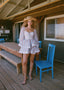 The Wavy Mini Dress in Rosy and Blue Rose