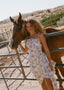 The Draped Cami Dress in Cat Banknote