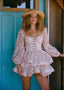 The Wavy Mini Dress in Vintage Flora